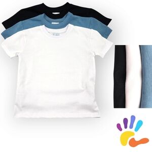 Black and White Short Sleeve Tees Classic Crew Neck